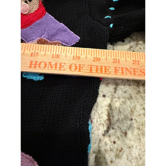 VTG Novelty Storybook Knits chunky Hand-knit puppy dog Sweater Cardigan M Read - Picture 3 of 12